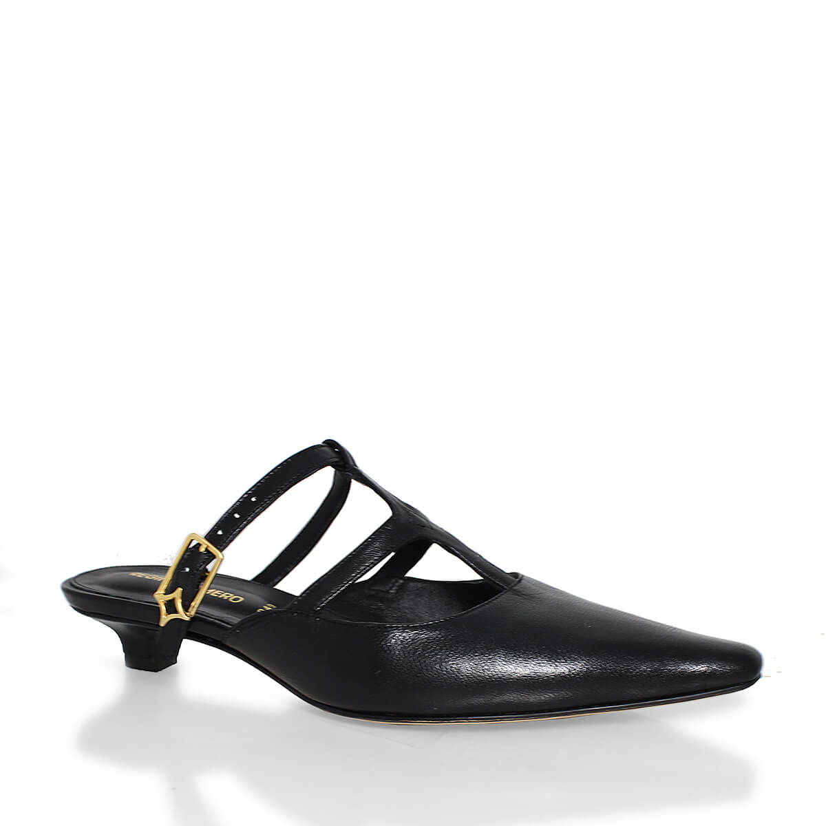 SILVIA 30 - Negro Regina Romero Zapato Zapatilla Tacon Bajo Para Dama en Piel