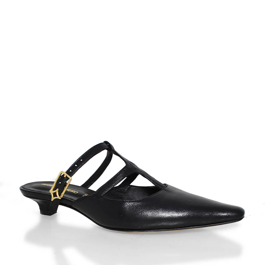 SILVIA 30 - Negro Regina Romero Zapato Zapatilla Tacon Bajo Para Dama en Piel
