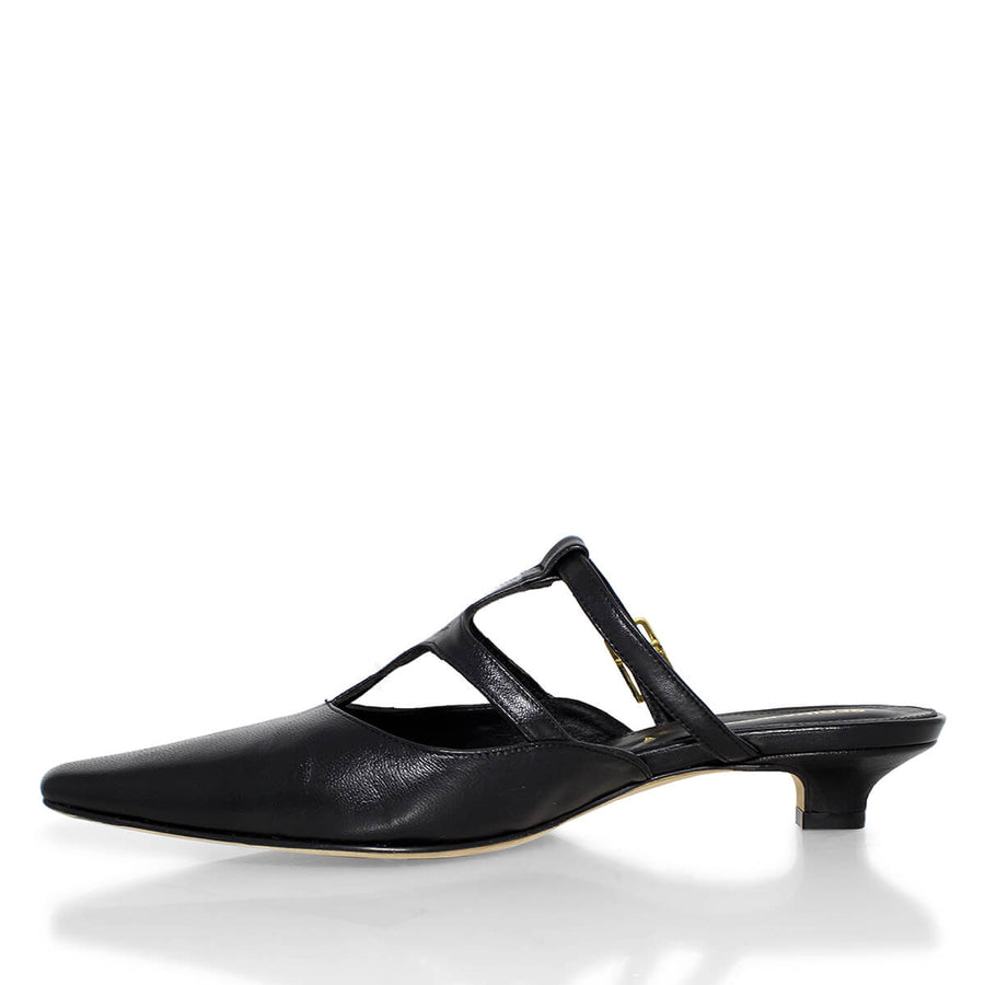 SILVIA 30 - Negro Regina Romero Zapato Zapatilla Tacon Bajo Para Dama en Piel