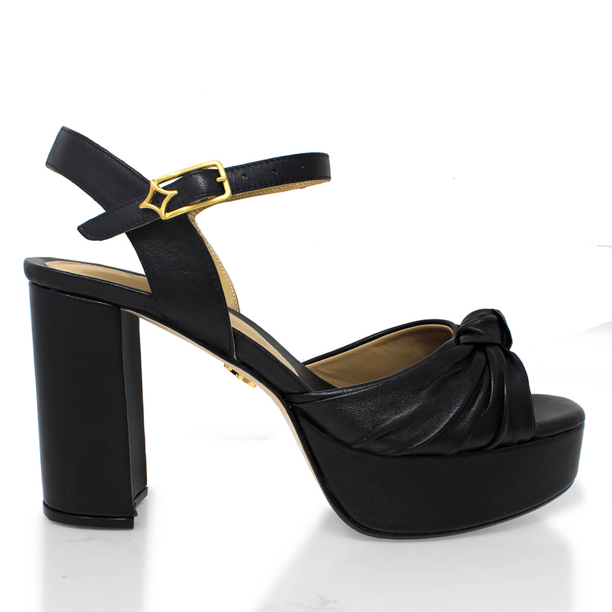 ALEKSANDRA 95 - Negro Regina Romero Zapato Sandalia Plataforma Tacon Alto Para Dama en Piel