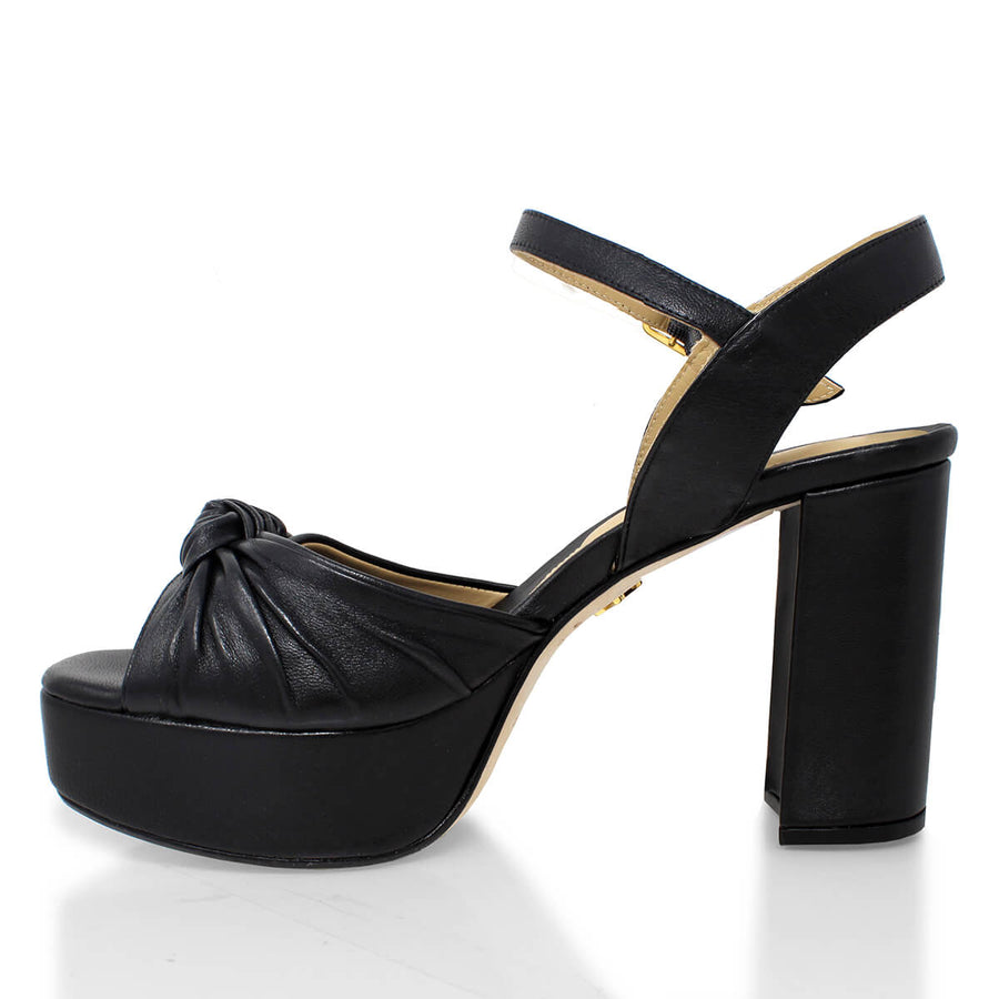 ALEKSANDRA 95 - Negro Regina Romero Zapato Sandalia Plataforma Tacon Alto Para Dama en Piel