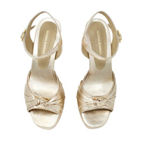 ALEKSANDRA 95 - Oro Claro Regina Romero Zapato Sandalia Plataforma Tacon Alto Para Dama en Piel