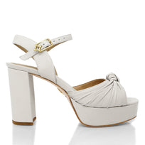 ALEKSANDRA 95 - Blanco Regina Romero Zapato Sandalia Plataforma Tacon Alto Para Dama en Piel
