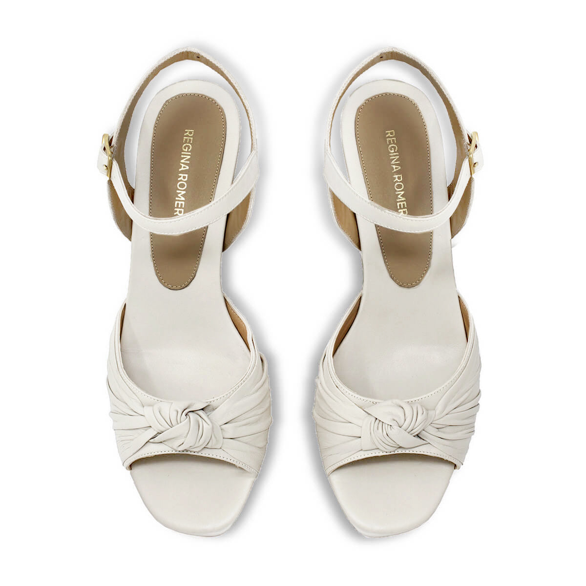 ALEKSANDRA 95 - Blanco Regina Romero Zapato Sandalia Plataforma Tacon Alto Para Dama en Piel