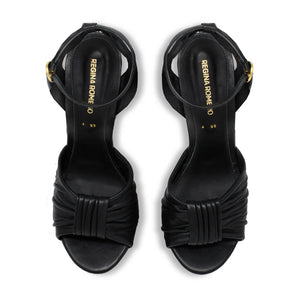 BERNADETTE 125 - Black Regina Romero High Heel Platform Sandal Shoe for Women in Leather
