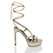 ELLE 125 - Marino Regina Romero High Heel Platform Sandal Shoe for Lady in Leather