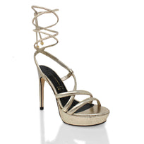 ELLE 125 - Marino Regina Romero High Heel Platform Sandal Shoe for Lady in Leather