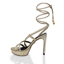 ELLE 125 - Marino Regina Romero High Heel Platform Sandal Shoe for Lady in Leather