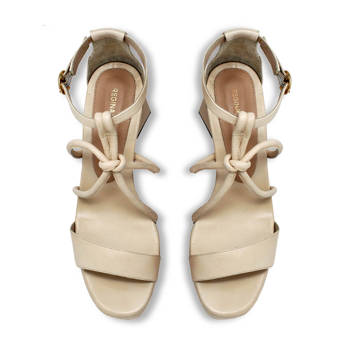 CALIPSO 95 - Latte Regina Romero Zapato Sandalia Plataforma Tacon Alto Para Dama en Piel