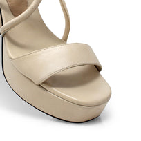 CALIPSO 95 - Latte Regina Romero Zapato Sandalia Plataforma Tacon Alto Para Dama en Piel