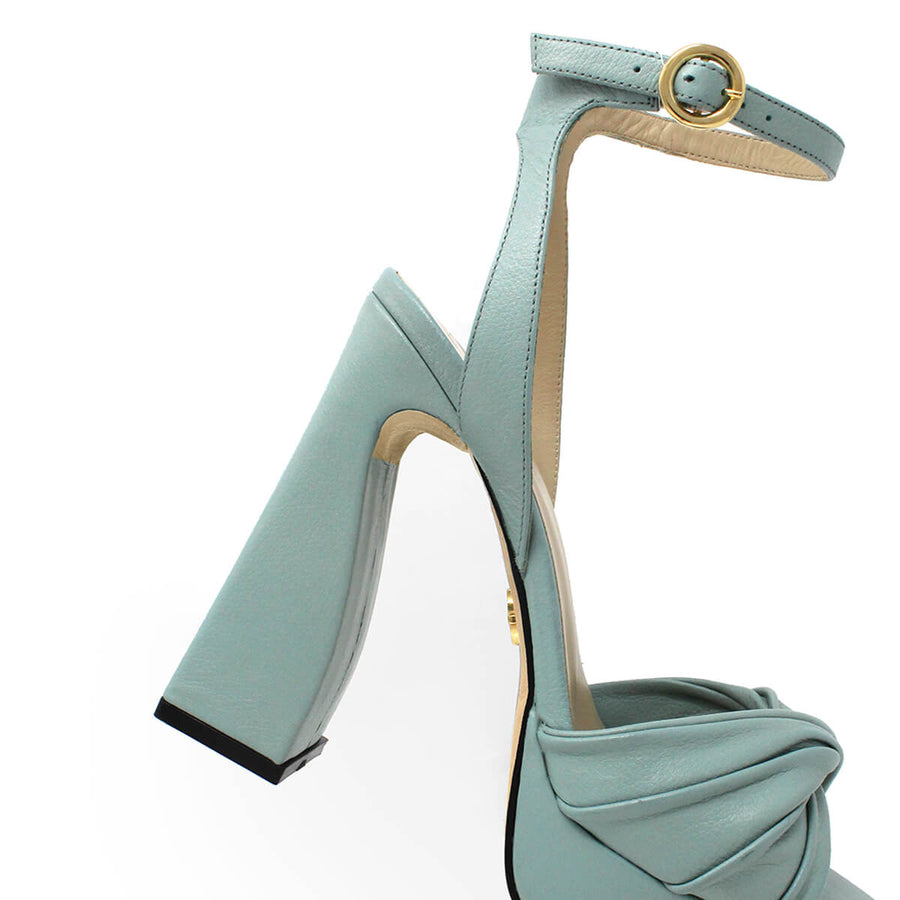 HELENA 120 - Black Regina Romero High Heel Platform Sandal Shoe for Lady in Leather
