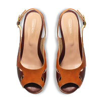 EVE 100 - Cafe Regina Romero Zapato Sandalia Plataforma Tacon Alto Para Dama en Piel