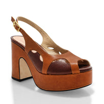 EVE 100 - Cafe Regina Romero Zapato Sandalia Plataforma Tacon Alto Para Dama en Piel