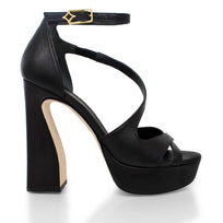 FILIPA 125 - Negro Regina Romero Zapato Sandalia Plataforma Tacon Alto Para Dama en Piel