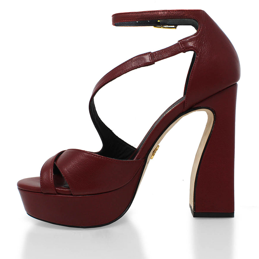 FILIPA 125 - Vino Regina Romero Zapato Sandalia Plataforma Tacon Alto Para Dama en Piel