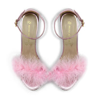 CARRIE 125 - Rosa Metalico Regina Romero Zapato Sandalia Plataforma Tacon Alto Para Dama en Piel