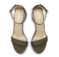 LAURA 125 - Glitter Oro Regina Romero Zapato Sandalia Plataforma Tacon Alto Para Dama en Piel