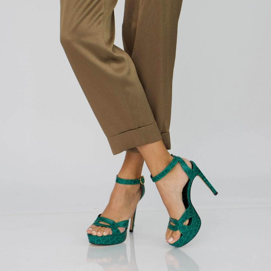 Tacones Zapatos Verdes Con Plataforma LORRAINE 125 Verde Jade