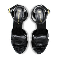 LORRAINE 125 - Negro Regina Romero Zapato Sandalia Plataforma Tacon Alto Para Dama en Piel