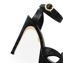 LORRAINE 125 - Negro Regina Romero Zapato Sandalia Plataforma Tacon Alto Para Dama en Piel