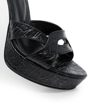 LORRAINE 125 - Negro Regina Romero Zapato Sandalia Plataforma Tacon Alto Para Dama en Piel