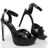 LORRAINE 125 - Negro Regina Romero Zapato Sandalia Plataforma Tacon Alto Para Dama en Piel
