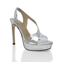 RENE 125 - Plata Regina Romero Zapato Sandalia Plataforma Tacon Alto Para Dama en Piel