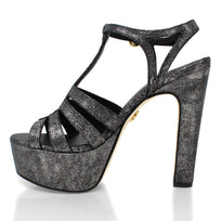 ROMI 135 - Plomo Regina Romero Zapato Sandalia Plataforma Tacon Alto Para Dama en Piel