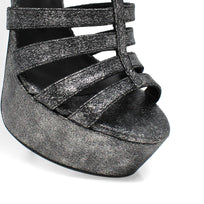 ROMI 135 - Plomo Regina Romero Zapato Sandalia Plataforma Tacon Alto Para Dama en Piel