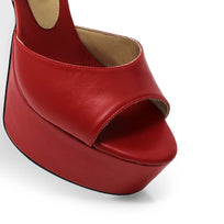 SABRINA 135 - Red Regina Romero High Heel Platform Sandal Shoe for Women in Leather