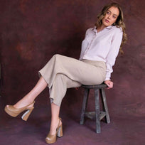 VICENZA 125 - Mocha Regina Romero Zapato Sandalia Plataforma Tacon Alto Para Dama en Piel