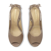 VICENZA 125 - Mocha Regina Romero Zapato Sandalia Plataforma Tacon Alto Para Dama en Piel