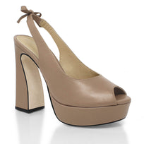 VICENZA 125 - Mocha Regina Romero Zapato Sandalia Plataforma Tacon Alto Para Dama en Piel
