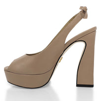 VICENZA 125 - Mocha Regina Romero Zapato Sandalia Plataforma Tacon Alto Para Dama en Piel