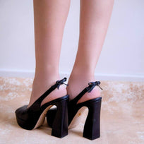 VICENZA 125 - Negro Regina Romero Zapato Sandalia Plataforma Tacon Alto Para Dama en Piel