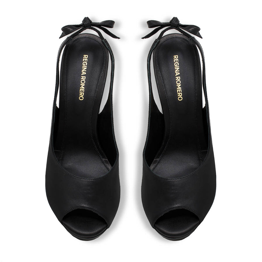 VICENZA 125 - Negro Regina Romero Zapato Sandalia Plataforma Tacon Alto Para Dama en Piel