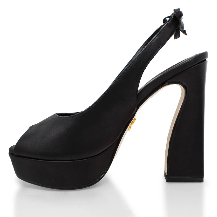 VICENZA 125 - Negro Regina Romero Zapato Sandalia Plataforma Tacon Alto Para Dama en Piel