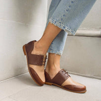 CHARLOTTE - Cobalt Blue Regina Romero Bostonian Flat Shoe for Women in Leather