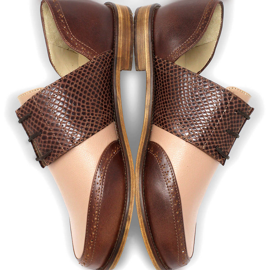 CHARLOTTE - Cobalt Blue Regina Romero Bostonian Flat Shoe for Women in Leather
