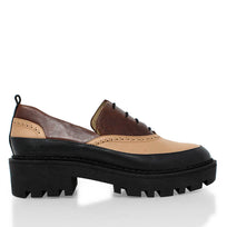 REESE 45 - Tan y Negro Regina Romero Zapato Tenis Urbano Sport Para Dama en Piel