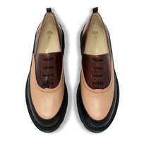 REESE 45 - Tan y Negro Regina Romero Zapato Tenis Urbano Sport Para Dama en Piel