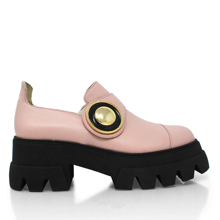 ELEONORA 65 - Champagne Regina Romero Leather Urban Sport Bostonian Shoe for Lady