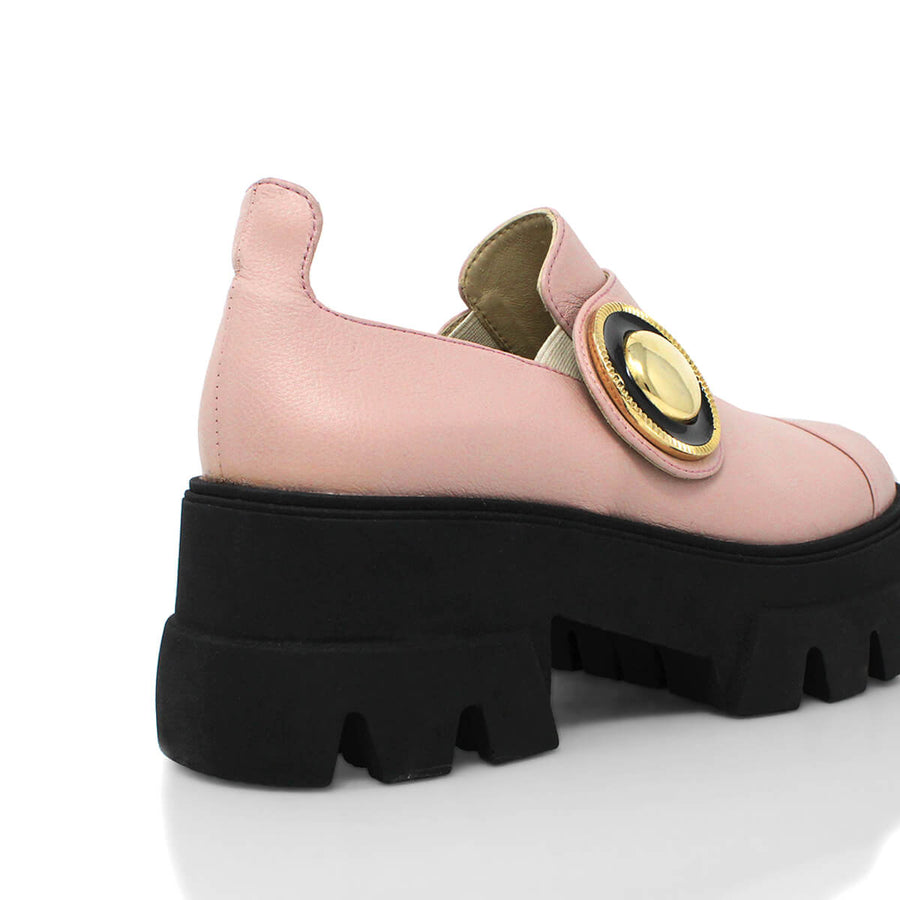 ELEONORA 65 - Champagne Regina Romero Leather Urban Sport Bostonian Shoe for Lady