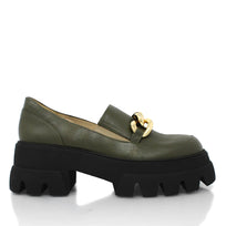 RAQUEL 65 - Verde Olivo Regina Romero Zapato Tenis Urbano Sport Para Dama en Piel
