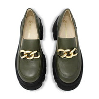 RAQUEL 65 - Verde Olivo Regina Romero Zapato Tenis Urbano Sport Para Dama en Piel