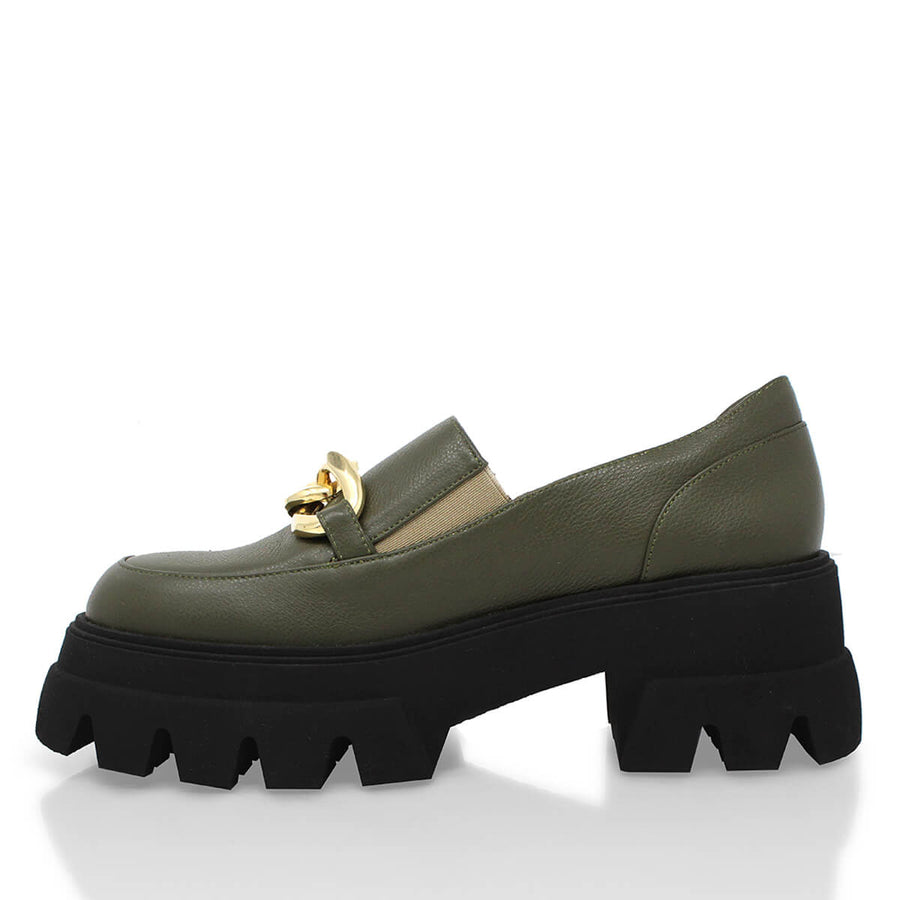 RAQUEL 65 - Verde Olivo Regina Romero Zapato Tenis Urbano Sport Para Dama en Piel