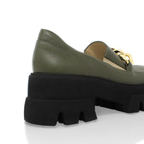 RAQUEL 65 - Verde Olivo Regina Romero Zapato Tenis Urbano Sport Para Dama en Piel