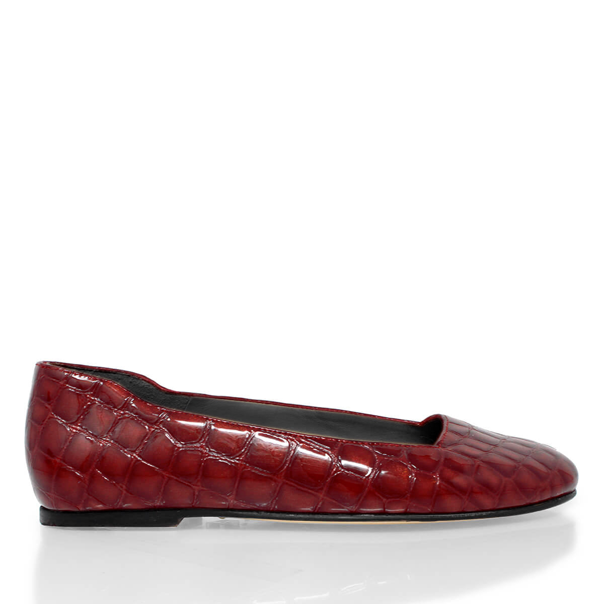 GILDA - Black and Chai Regina Romero Flat Ballerina Shoe for Lady in Leather