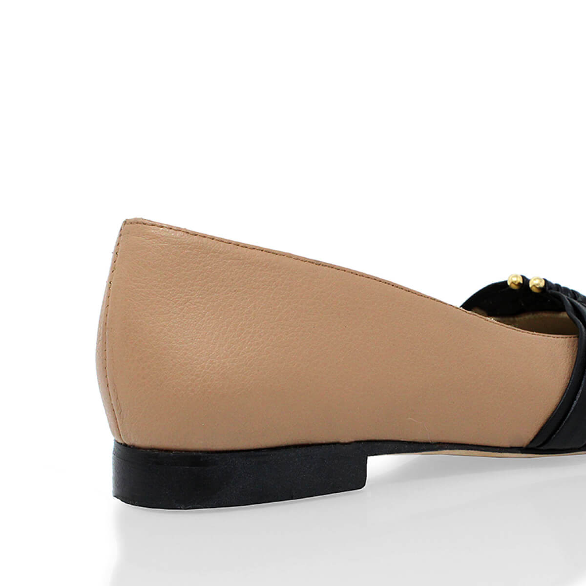 GILDA - Black and Chai Regina Romero Flat Ballerina Shoe for Lady in Leather