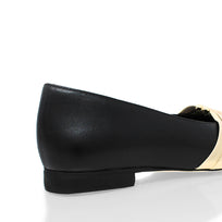 GILDA - Black and Chai Regina Romero Flat Ballerina Shoe for Lady in Leather